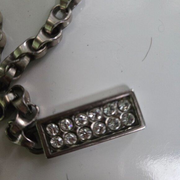 Silvertone VintageRhinestone Chain Belt Adjustable slight tarnish - Picture 3 of 4